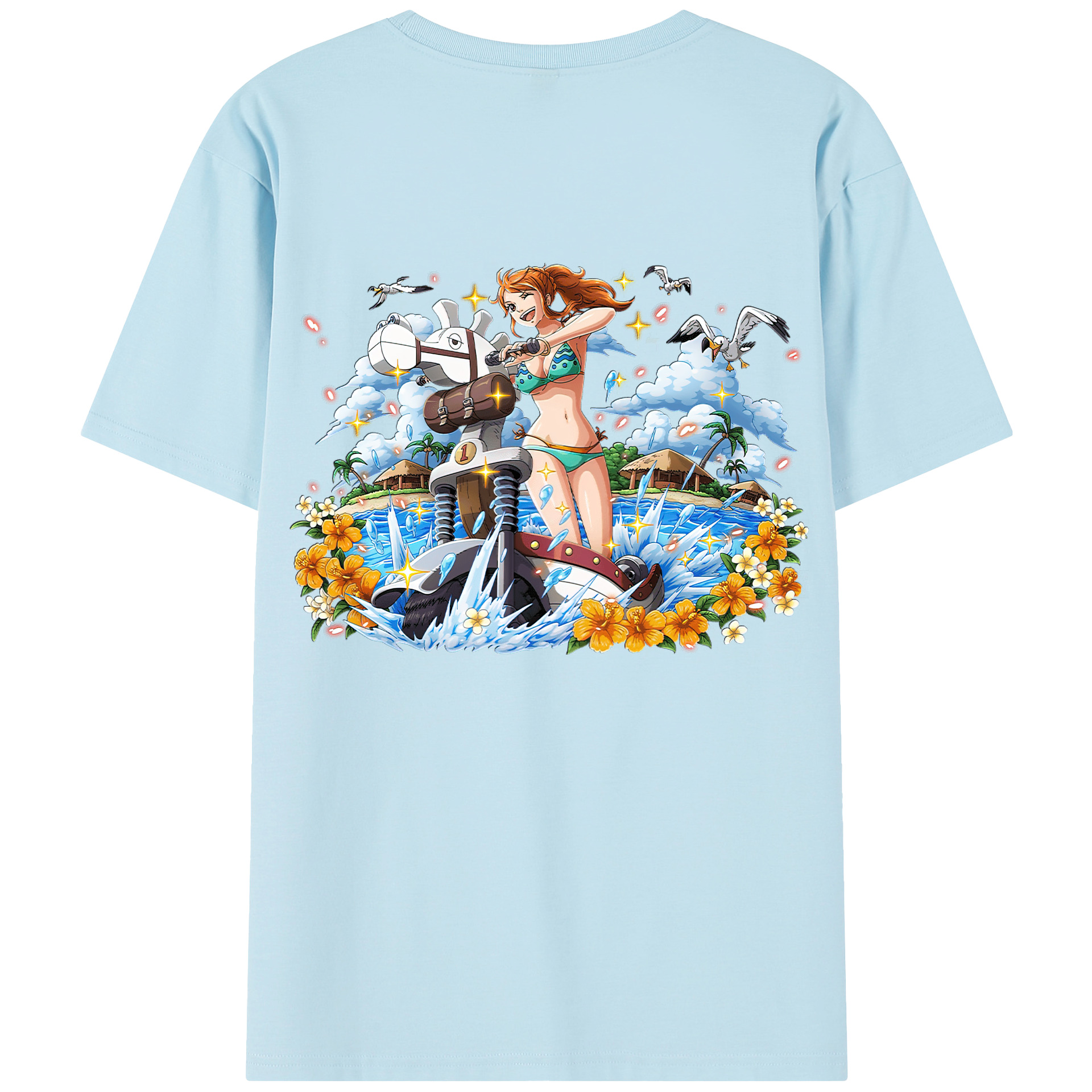 ワンピース ナミ ONE PIECE Nami 綿100％半袖Tシャツ（背面プリント）